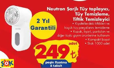 NEUTRON ŞARJLI TÜY TOPLAYICI, TÜY TEMİZLEME, TİFTİK TEMİZLEYİCİ